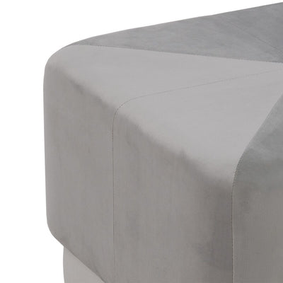Pouffe Synthetic Fabric Grey Wood 60 x 60 x 40 cm