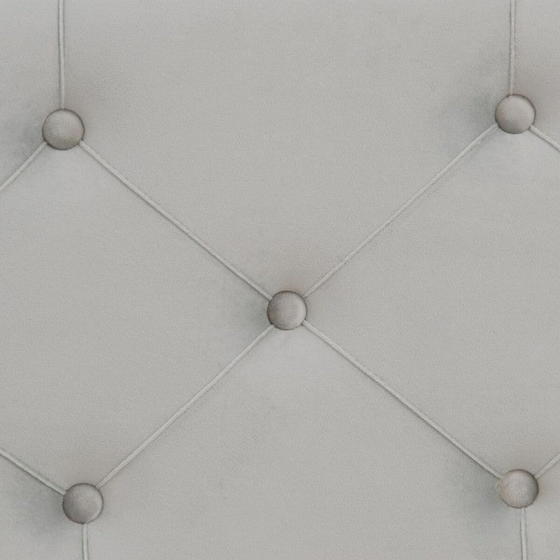 Pouffe 80 x 80 x 46 cm Synthetic Fabric Grey Metal