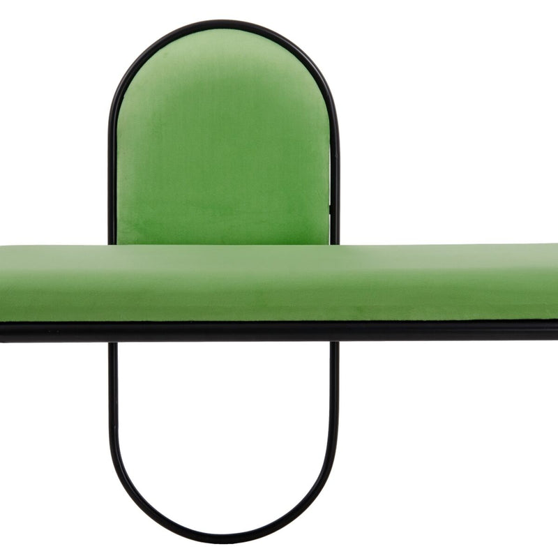 Bench 110 x 40 x 68 cm Synthetic Fabric Metal Green