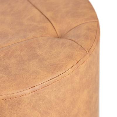 Pouffe Brown Synthetic Leather 38 x 38 x 42 cm DMF
