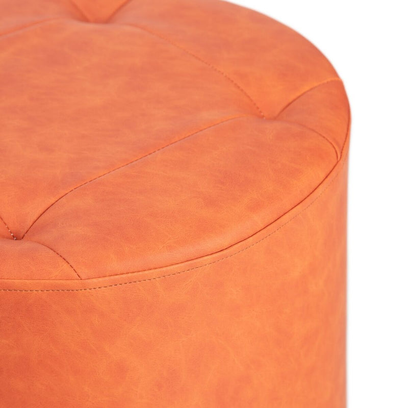 Pouffe Dark Red Synthetic Leather 38 x 38 x 42 cm DMF