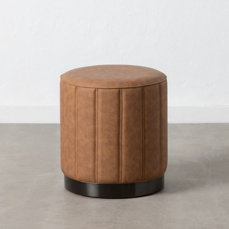 Pouffe Brown Synthetic Leather 38 x 38 x 42 cm DMF