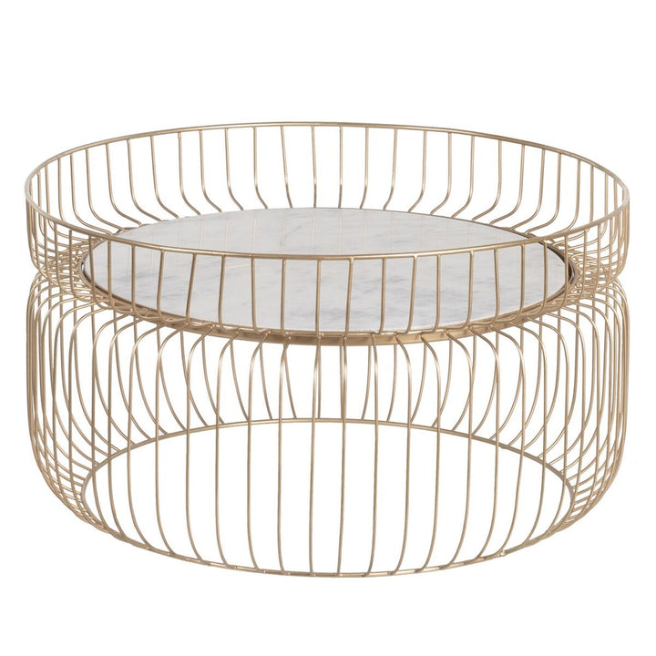 Centre Table White Golden 72 x 72 x 40 cm