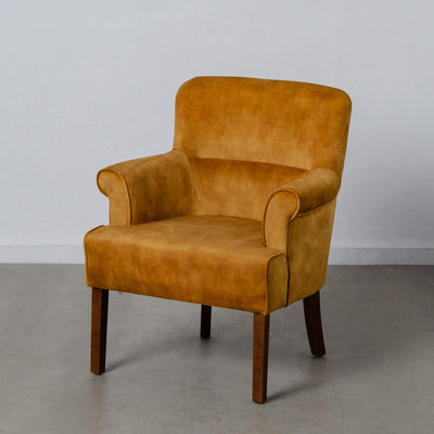 Armchair 77 x 64 x 88 cm Synthetic Fabric Wood Ocre