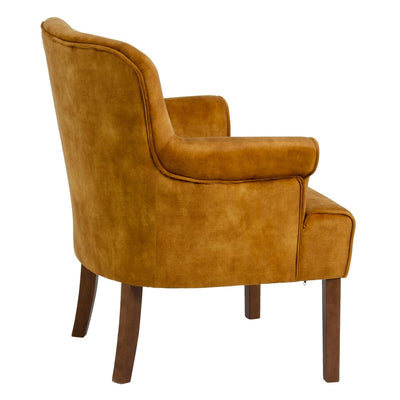 Armchair 77 x 64 x 88 cm Synthetic Fabric Wood Ocre