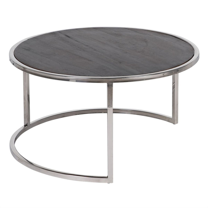 Set of 2 tables Brown Silver 75 x 75 x 41 cm (2 Units)
