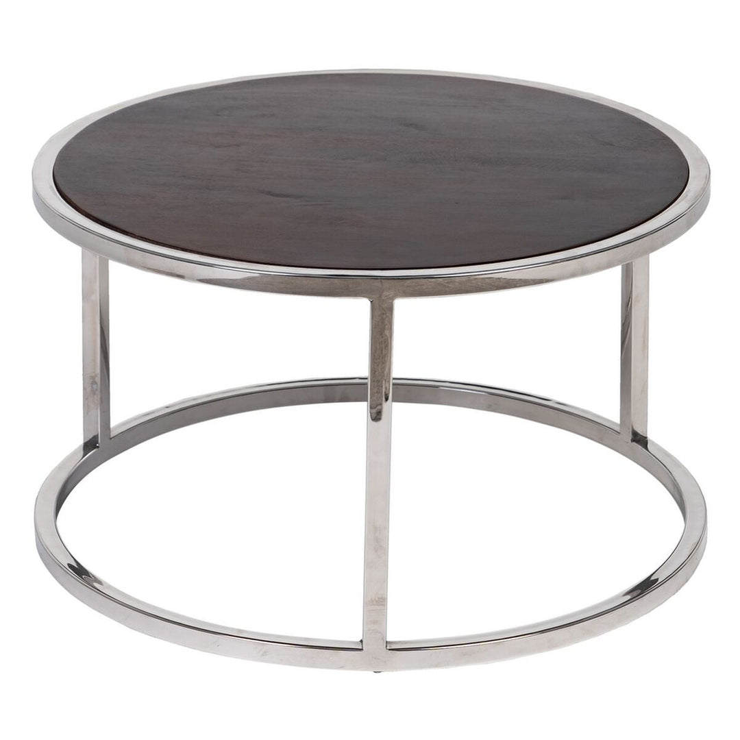 Set of 2 tables Brown Silver 75 x 75 x 41 cm (2 Units)
