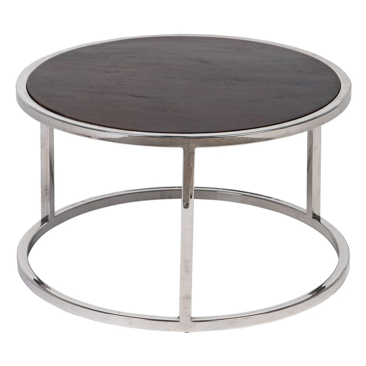 Set of 2 tables Brown Silver 75 x 75 x 41 cm (2 Units)