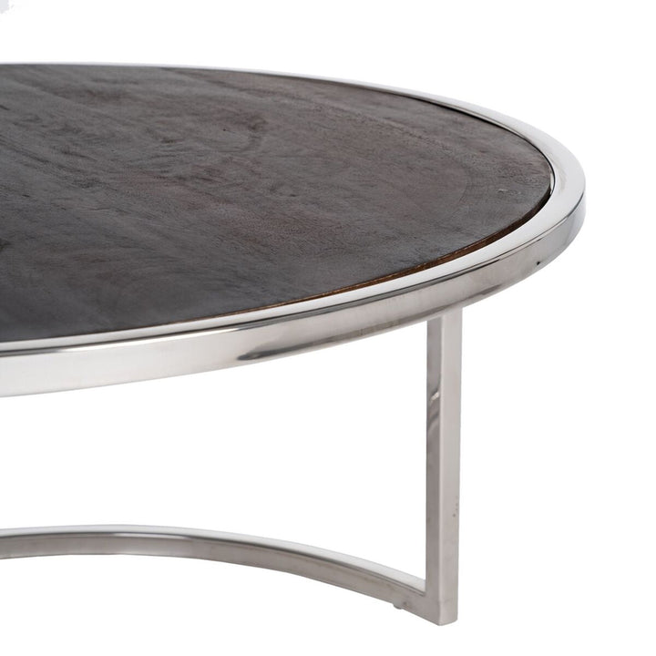 Set of 2 tables Brown Silver 75 x 75 x 41 cm (2 Units)