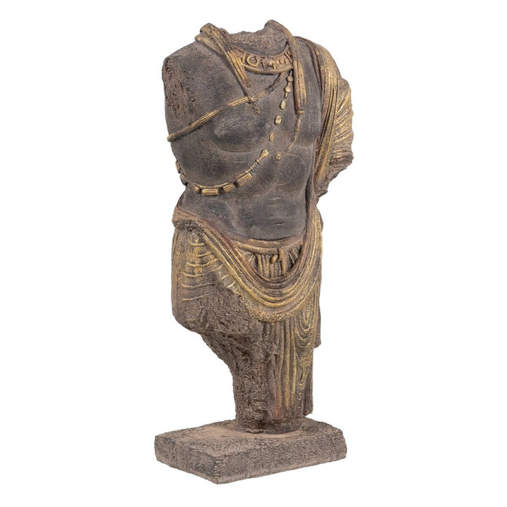 Decorative Figure Brown Golden Warrior 38 x 22 x 76 cm