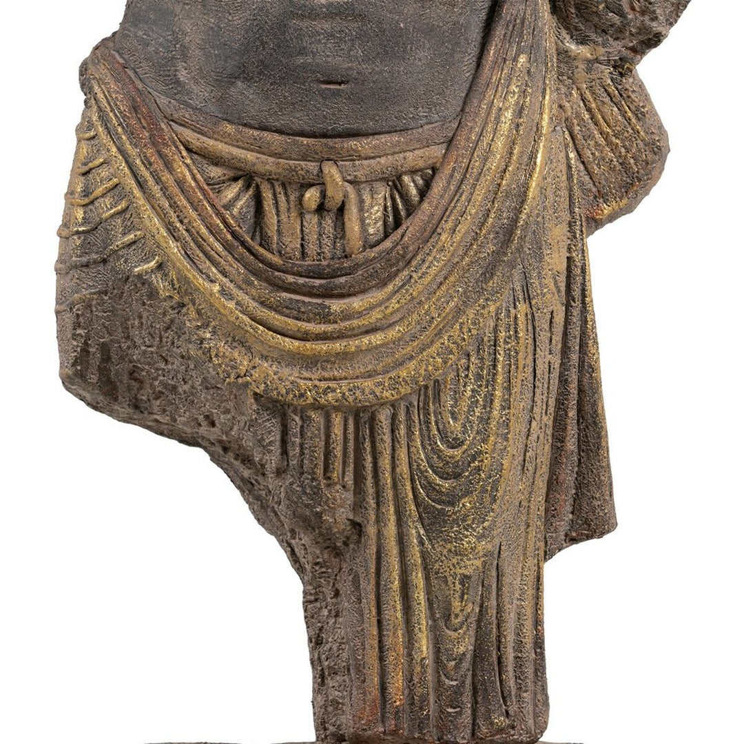 Decorative Figure Brown Golden Warrior 38 x 22 x 76 cm