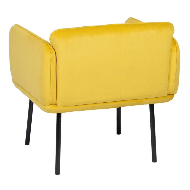 Armchair Yellow Black 100 % polyester 76 x 64 x 77 cm