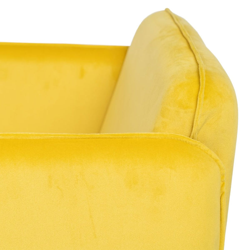Poltrona Amarelo Preto 100 % poliéster 76 x 64 x 77 cm