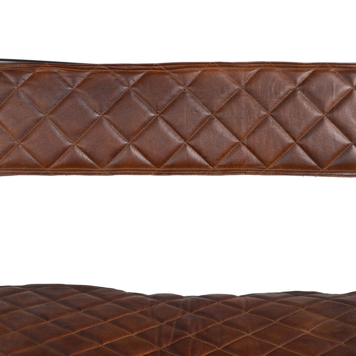 Dining Chair Brown Black Leather Iron 76 x 75 x 89 cm