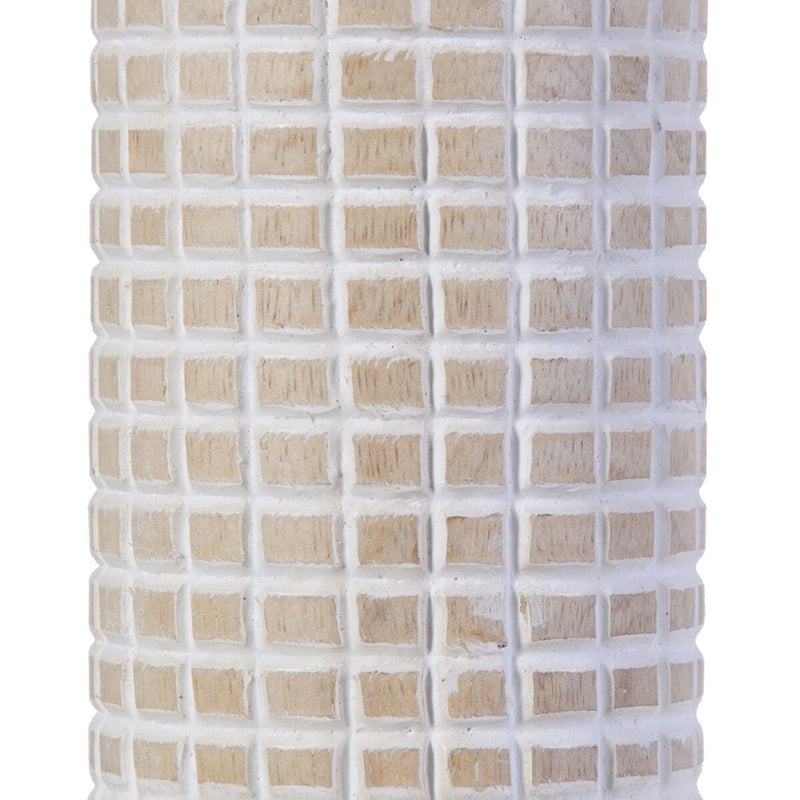 Castiçais 10,5 x 10,5 x 25 cm Branco Madeira de mangueira (3 Unidades)