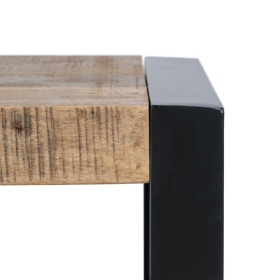 Side table MANGO 100 x 40 x 60 cm Natural Black Wood Iron