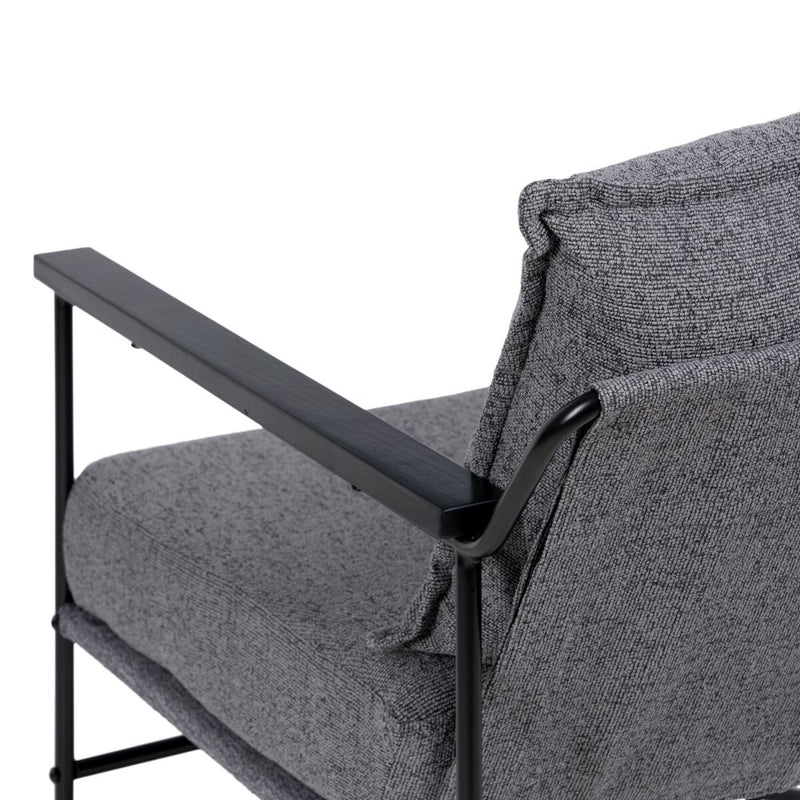 Armchair 69 x 79 x 82 cm Synthetic Fabric Grey Metal