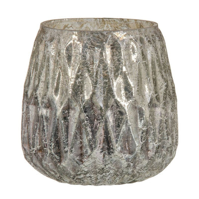 Candleholder Crystal Grey 11 x 11 x 11 cm
