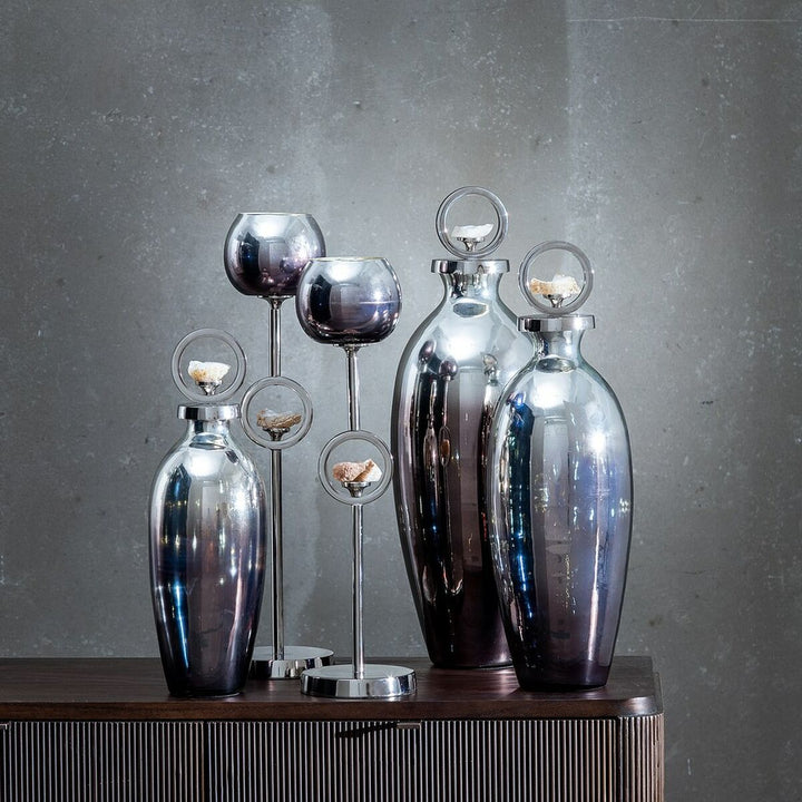 Decorative bottle Silver 13 x 13 x 39 cm Decorative
