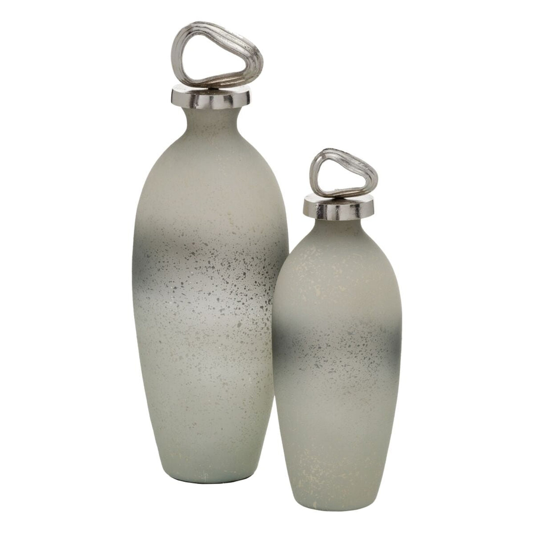 Decorative bottle Grey Silver 15 x 15 x 46 cm Decorative
