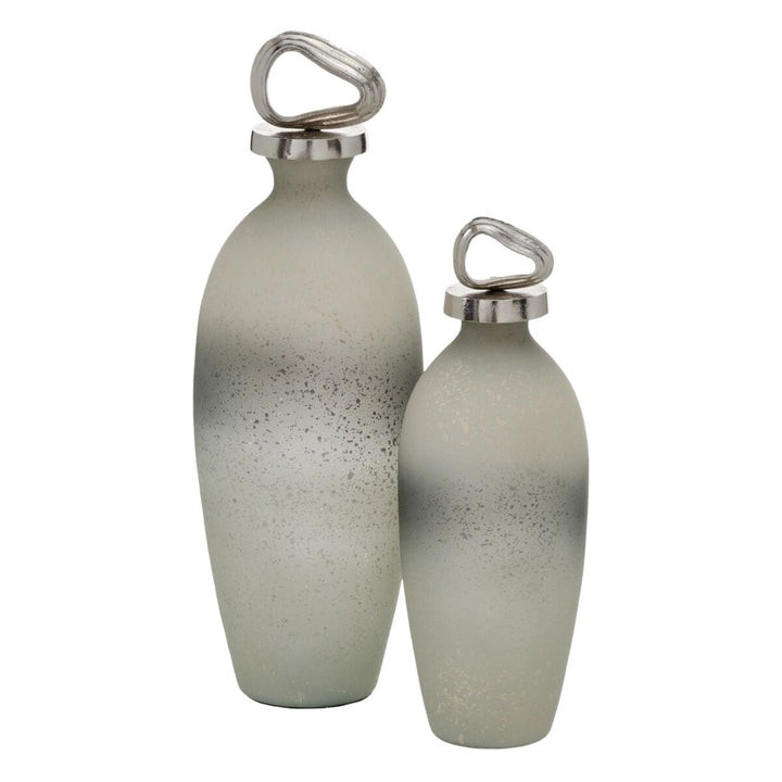 Decorative bottle Grey Silver 15 x 15 x 46 cm Decorative