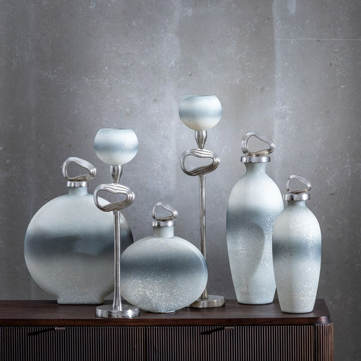 Decorative bottle Grey Silver 15 x 15 x 46 cm Decorative