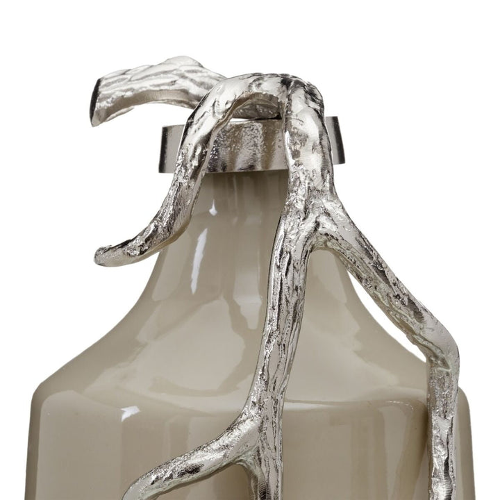 Decorative bottle Beige Silver 20 x 11 x 53 cm Decorative