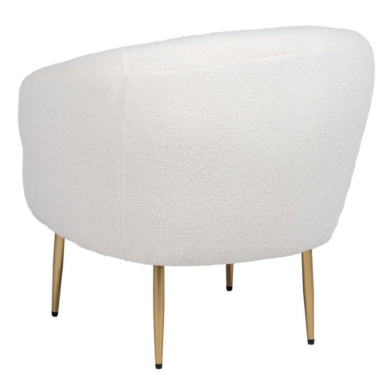 Armchair 75 x 70 x 74 cm Synthetic Fabric Metal White