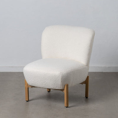 Armchair 62 x 75 x 74 cm Synthetic Fabric Metal White
