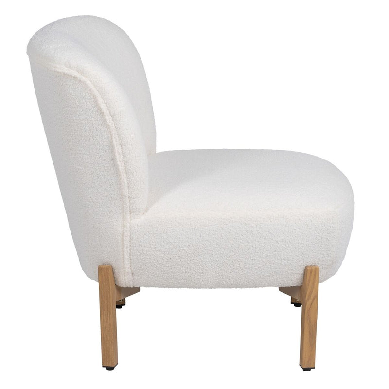 Armchair 62 x 75 x 74 cm Synthetic Fabric Metal White