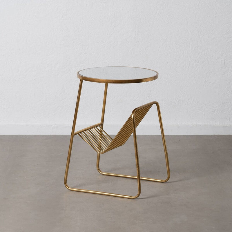 Small Side Table Golden Iron Mirror 48,5 x 43,5 x 66 cm