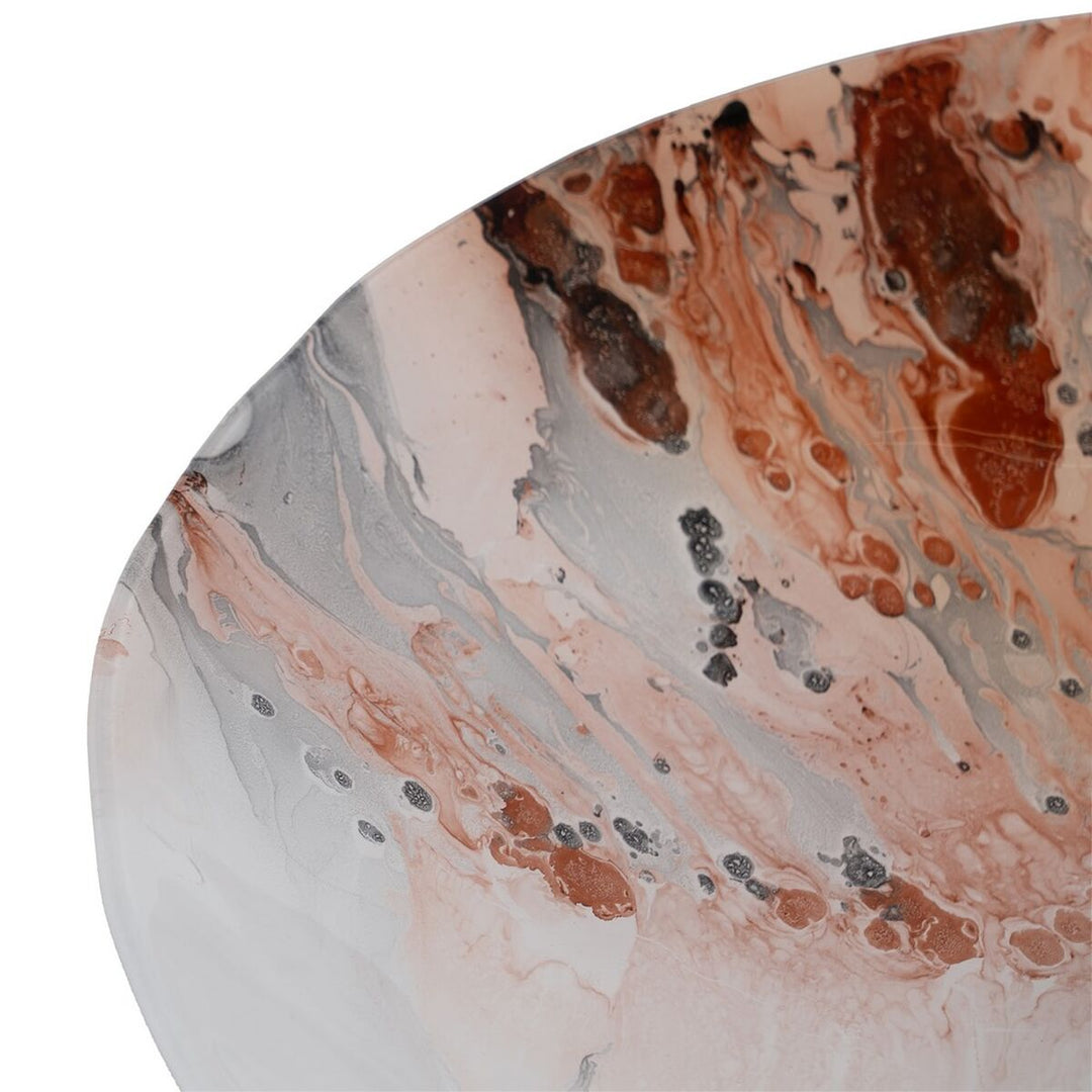 Centerpiece Salmon Crystal 39 x 39 x 6,5 cm