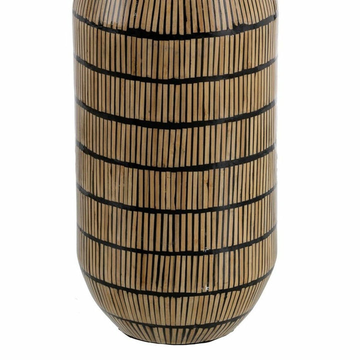 Vase Black Beige Bamboo 23 x 23 x 50 cm