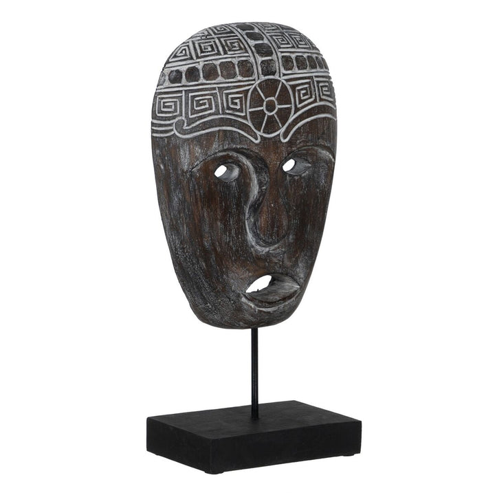 Decorative Figure Brown Mask 24 x 12 x 46 cm