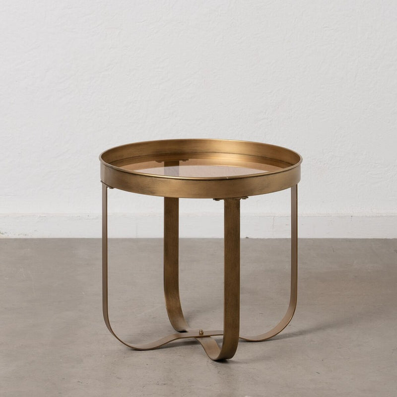 Small Side Table Copper Golden Crystal Iron 50 x 50 x 47,5 cm