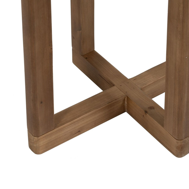 Side table Natural Tempered Glass Fir wood 50 x 38 x 60 cm