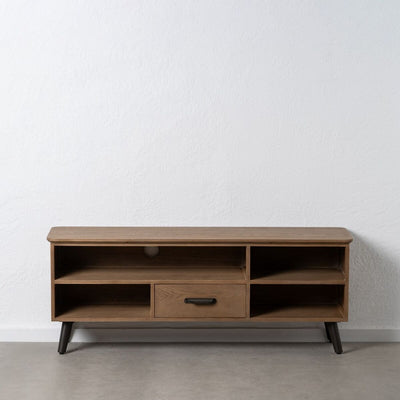 TV furniture Black Natural Iron Fir wood 150 x 41 x 59 cm