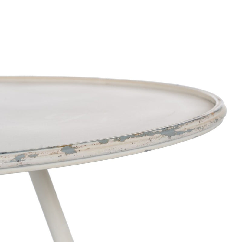 Small Side Table Cream Iron 80 x 80 x 75 cm