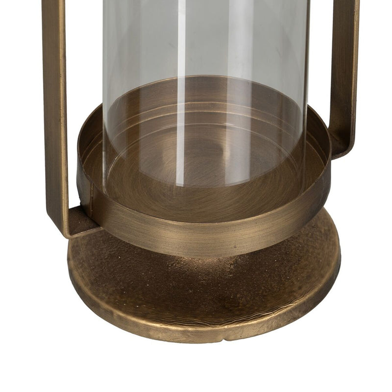 Lanterna Castiçais Dourado Cristal Ferro 14 x 12 x 47 cm