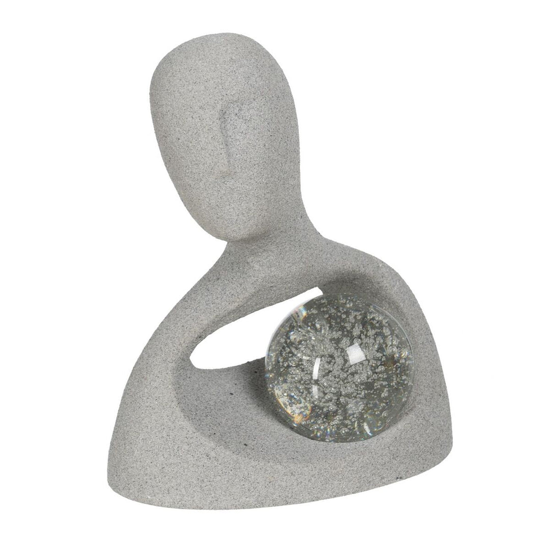 Sculpture Grey Resin Men 24,8 x 13,7 x 30,2 cm