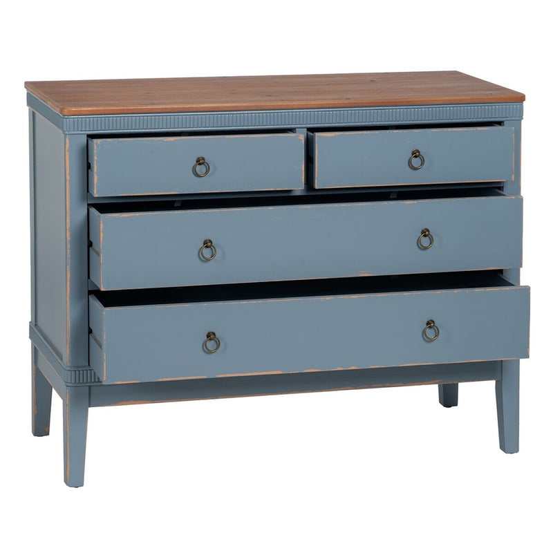 Chest of drawers Blue Natural Fir wood MDF Wood 115 x 45 x 90 cm