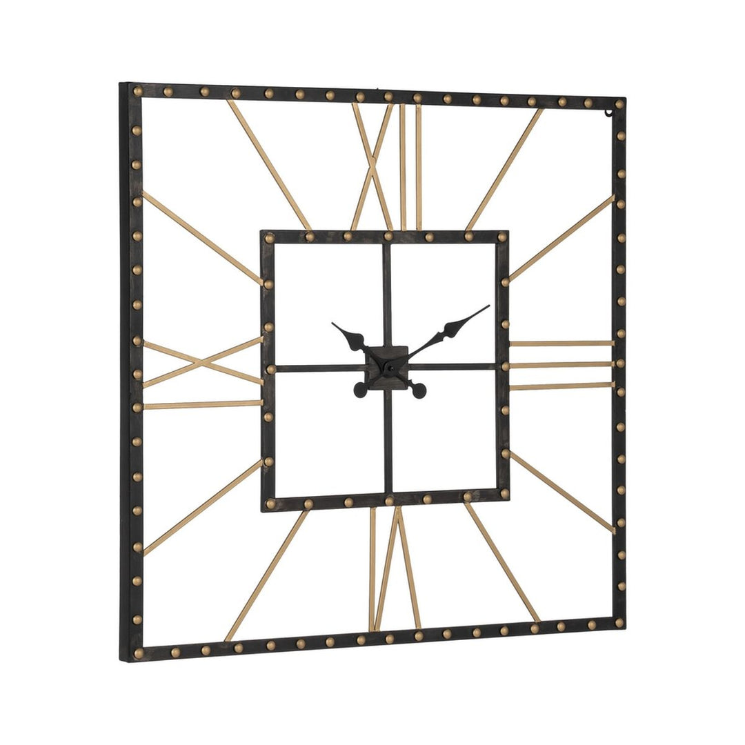 Wall Clock Black Golden Iron 80 x 3,5 x 80 cm