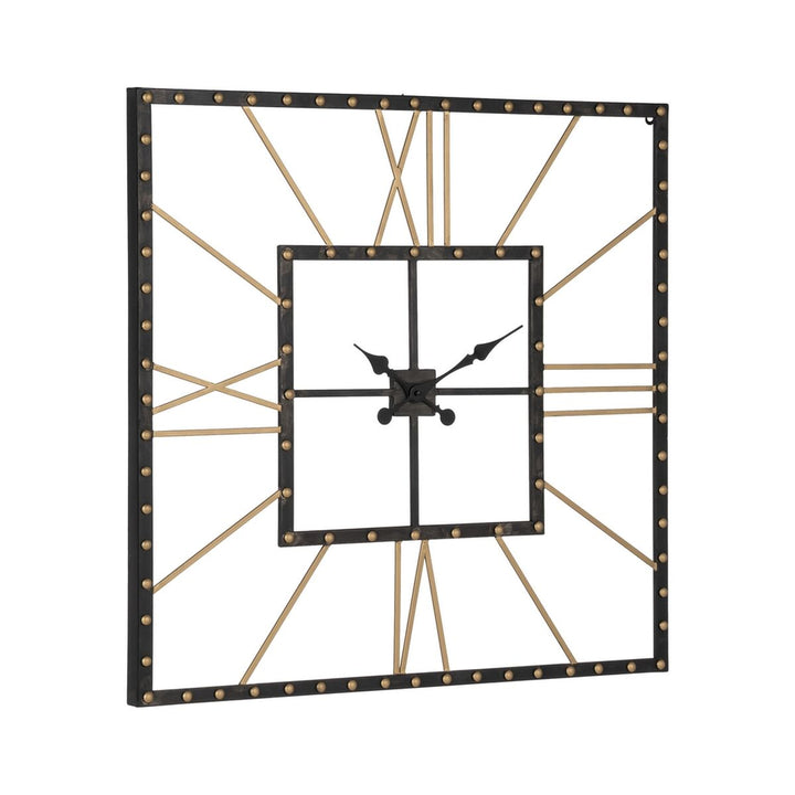 Wall Clock Black Golden Iron 80 x 3,5 x 80 cm
