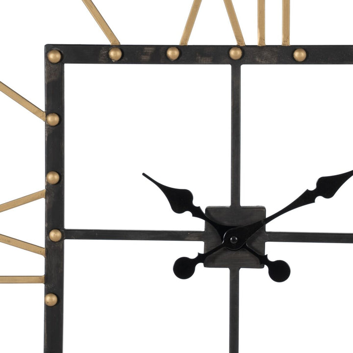 Wall Clock Black Golden Iron 80 x 3,5 x 80 cm
