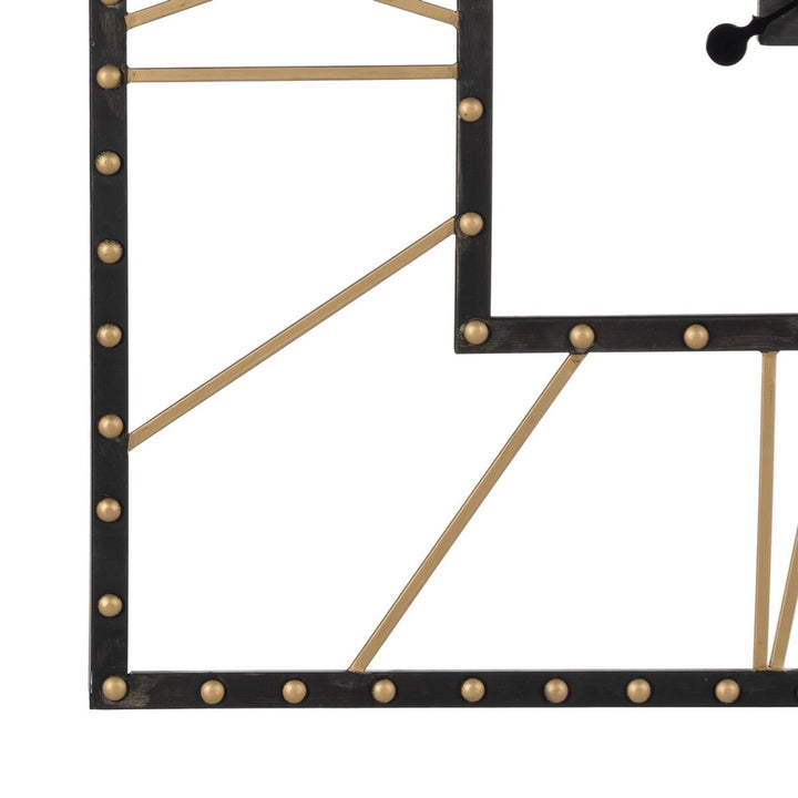 Wall Clock Black Golden Iron 80 x 3,5 x 80 cm