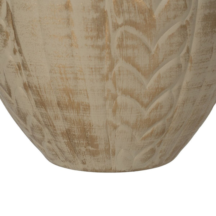 Vase Beige Golden Iron 25 x 25 x 33 cm