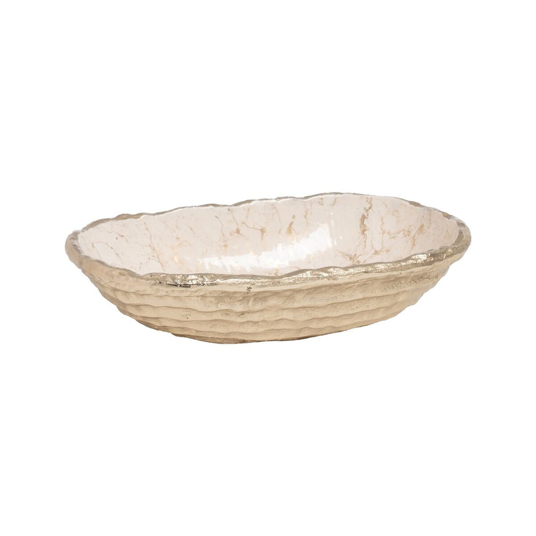 Centerpiece White Champagne Aluminium 31 x 18 x 7 cm