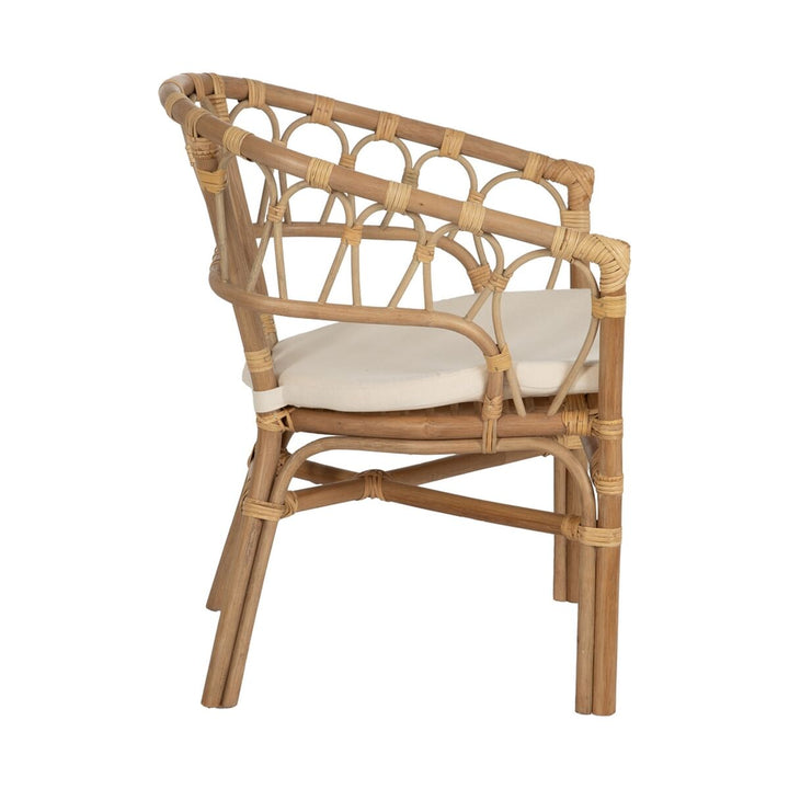 Dining Chair White Honey Rattan 58 x 59 x 78 cm