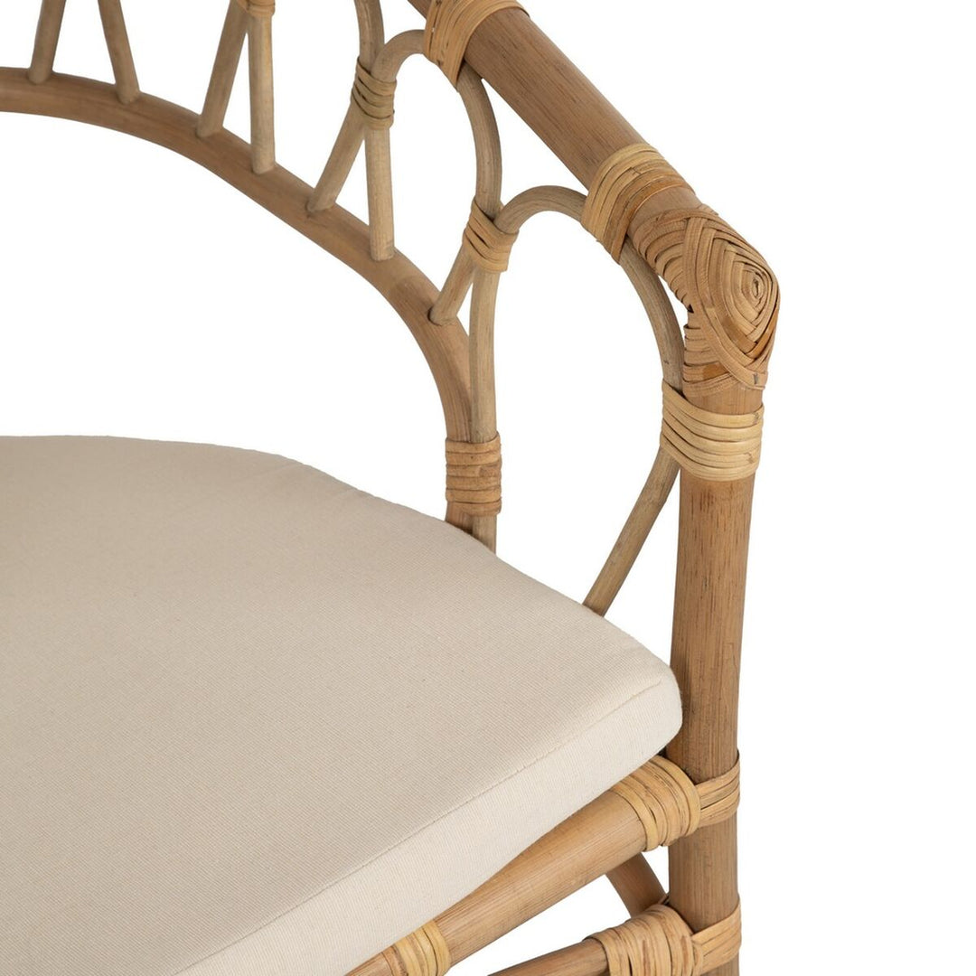 Dining Chair White Honey Rattan 58 x 59 x 78 cm