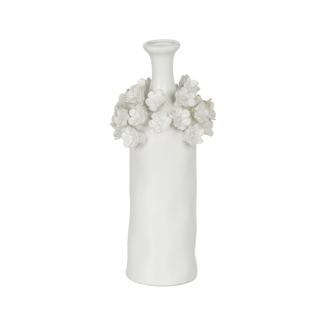 Vase White Ceramic 14 x 14 x 36 cm